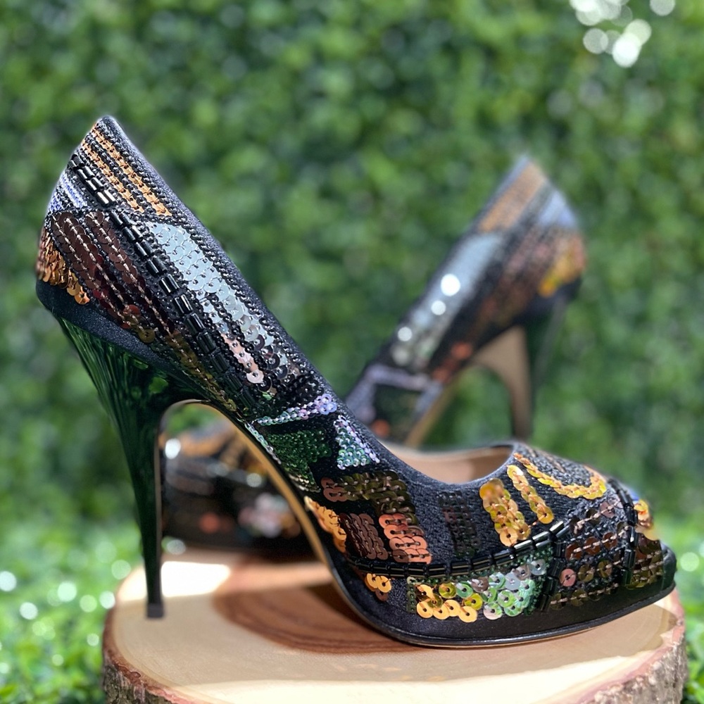 Giuseppe Zanotti Sharon Sequin Heels 5.5